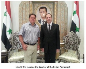 Nick Griffin i Jihad Allaham, spiker syryjskiego parlamentu