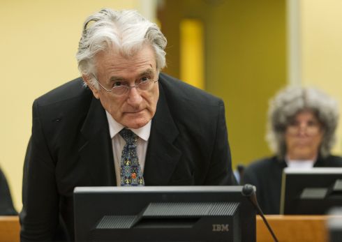 Bosnian Serb wartime leader Karadzic appears for his appeals judgement at the International Criminal Tribunal for Former Yugoslavia in The Hague