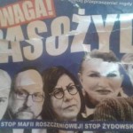 Koszerna prawica i Wyborcza potępiają plakaty „Uwaga! Pasożydy”