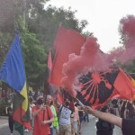 Hiszpańscy falangiści w Madrycie: Precz z demoliberalizmem!